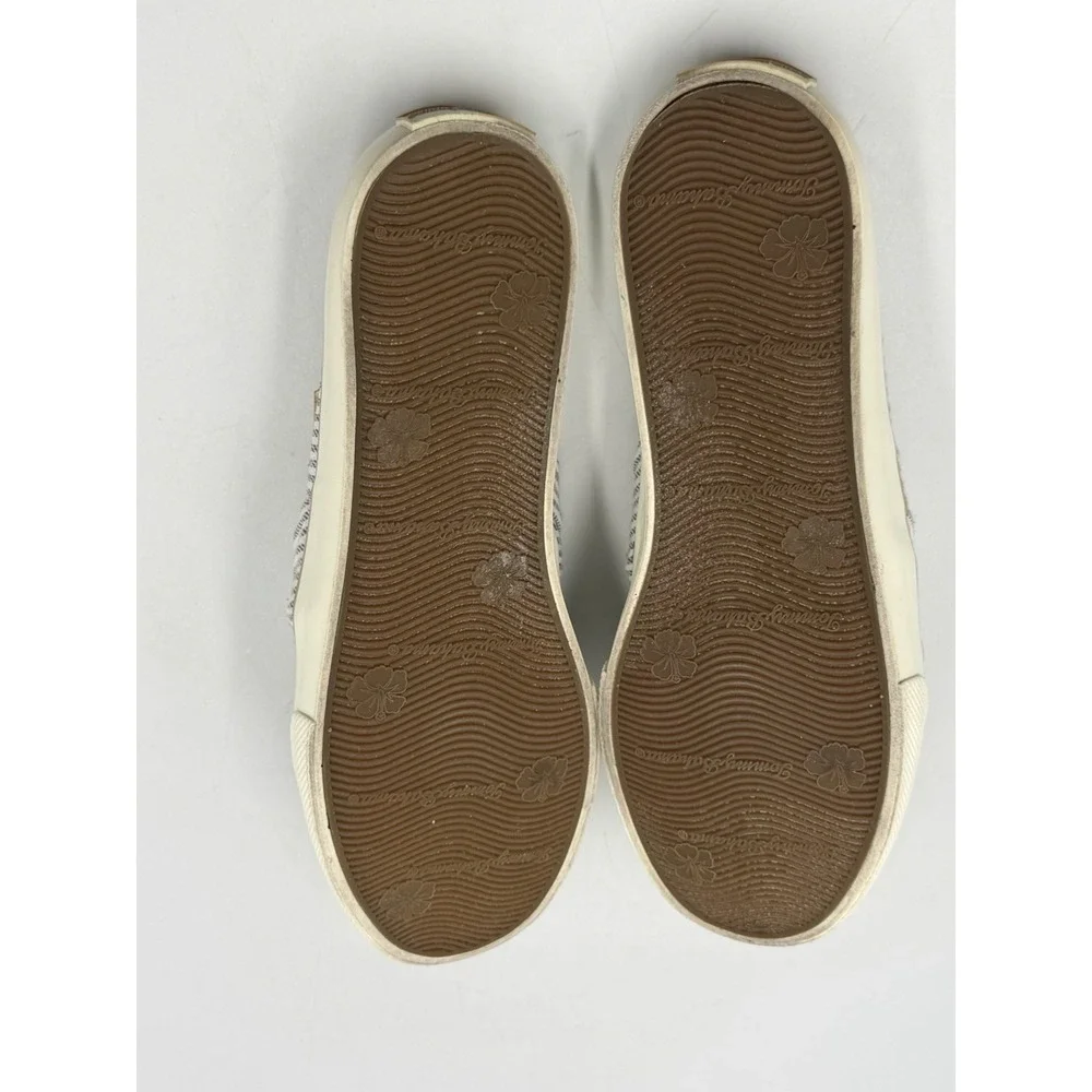 Tommy Bahama Womens 8 Striped Bow Slip On Mule Sneakers Blue White Coastal